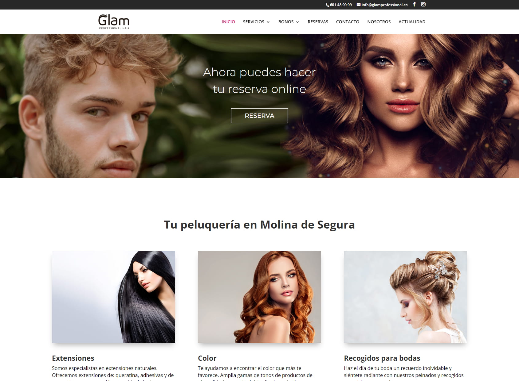 Peluquería y barbería Glam profesional