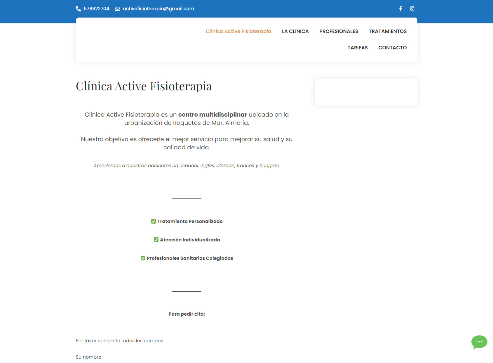 ACTIVE. Clínica de Fisioterapia en Roquetas de Mar