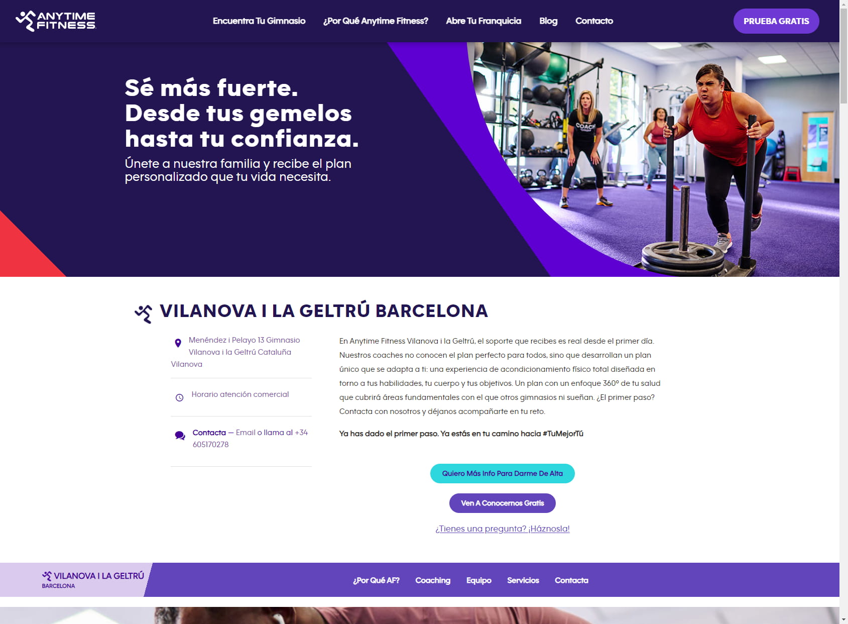 Anytime Fitness Vilanova i la Geltrú, gimnasio 24 horas