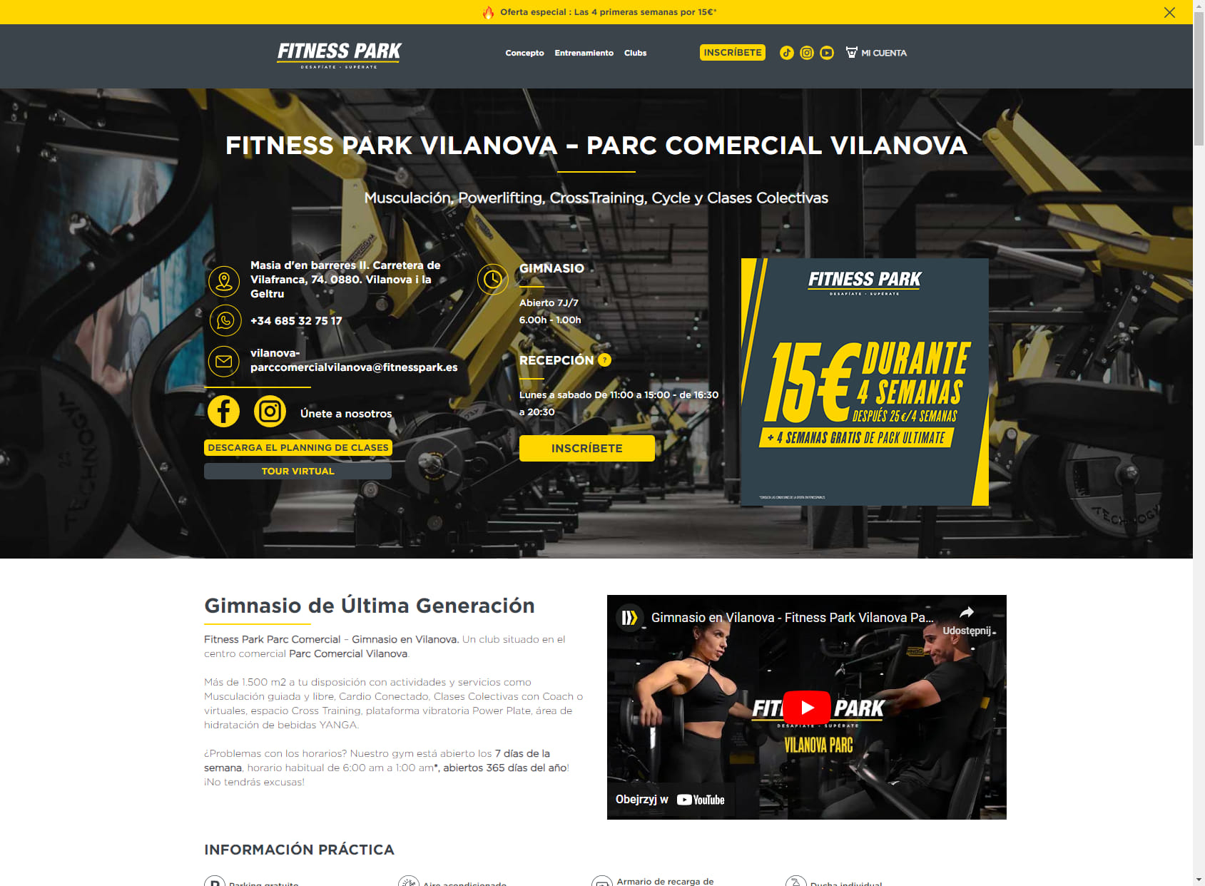 Fitness Park Vilanova - Parc Comercial Vilanova