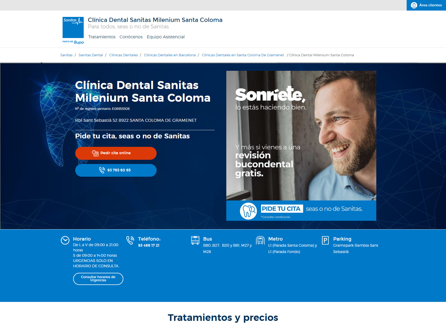 Clínica Dental Sanitas Milenium Santa Coloma - Sanitas