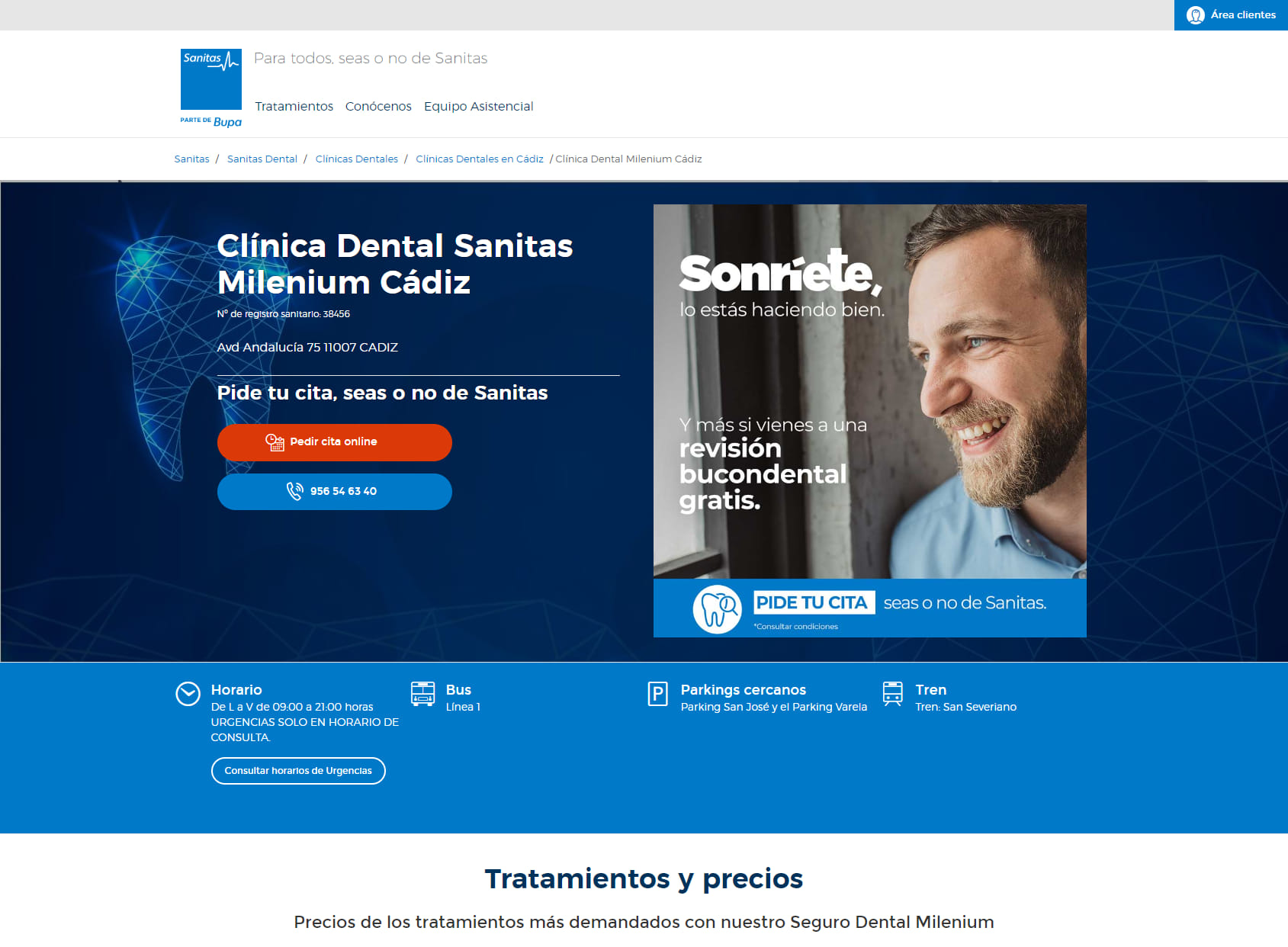 Milenium Dental clinic Cádiz - Sanitas