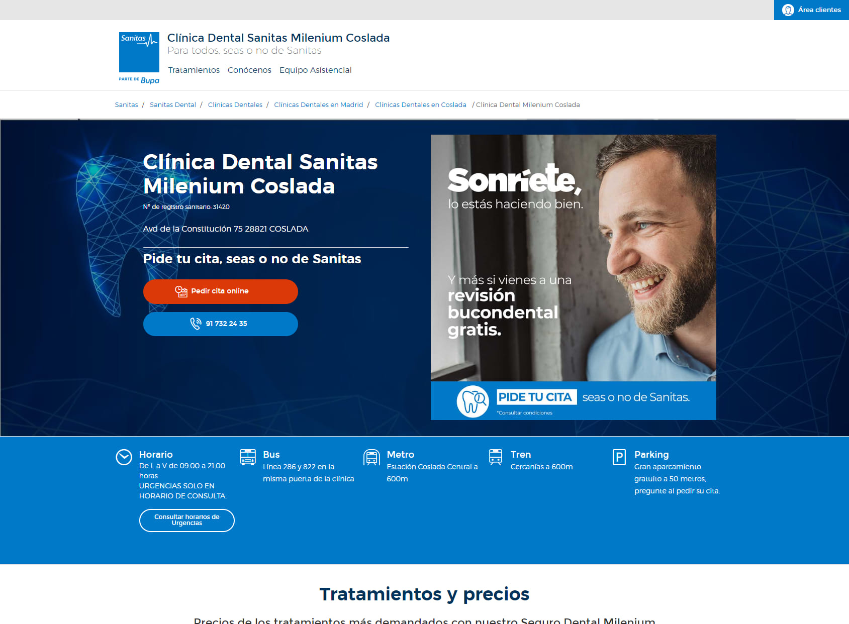 Clínica Dental Milenium Coslada - Sanitas