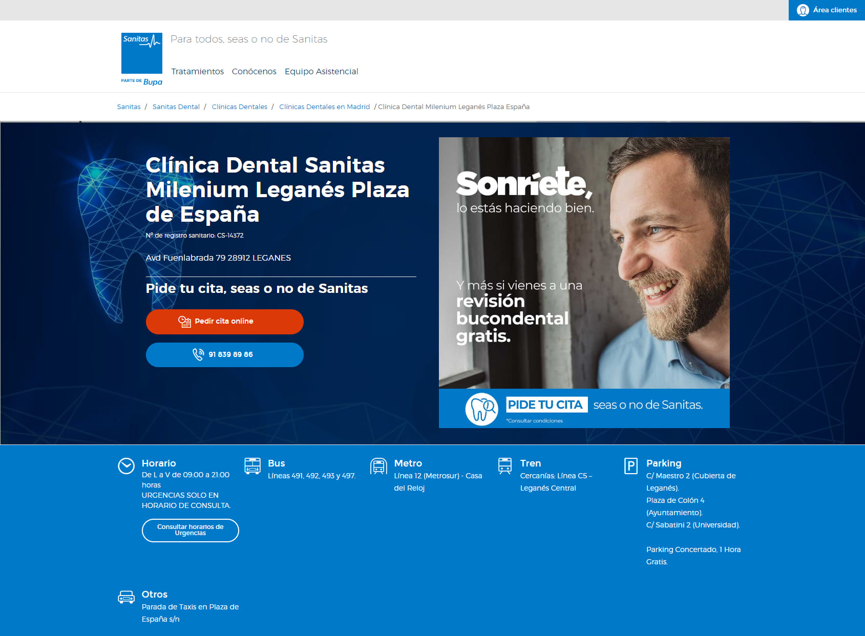 Clínica Dental Milenium Leganés Plaza de España - Sanitas