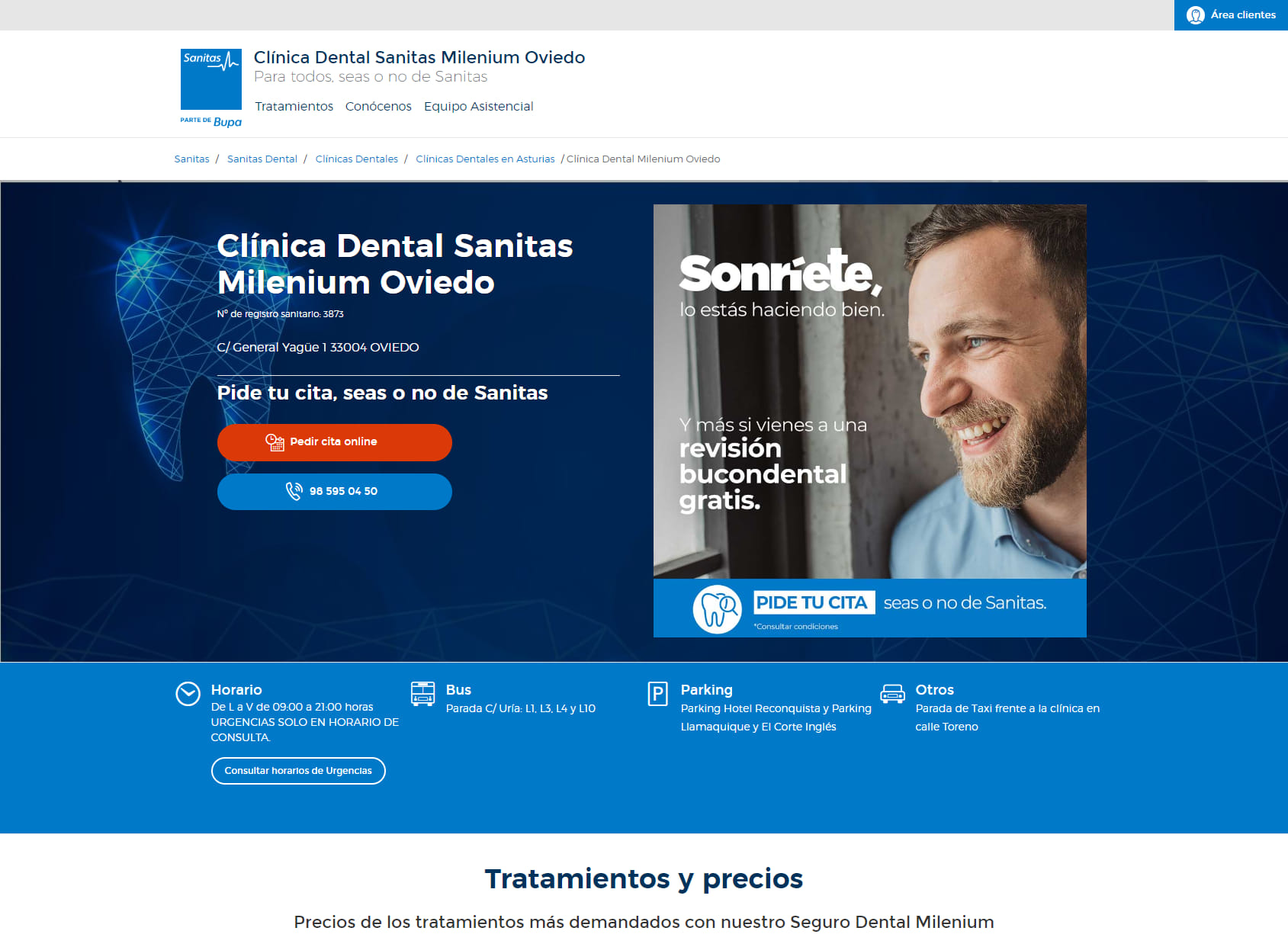 Milenium Dental Clinic Oviedo - Sanitas