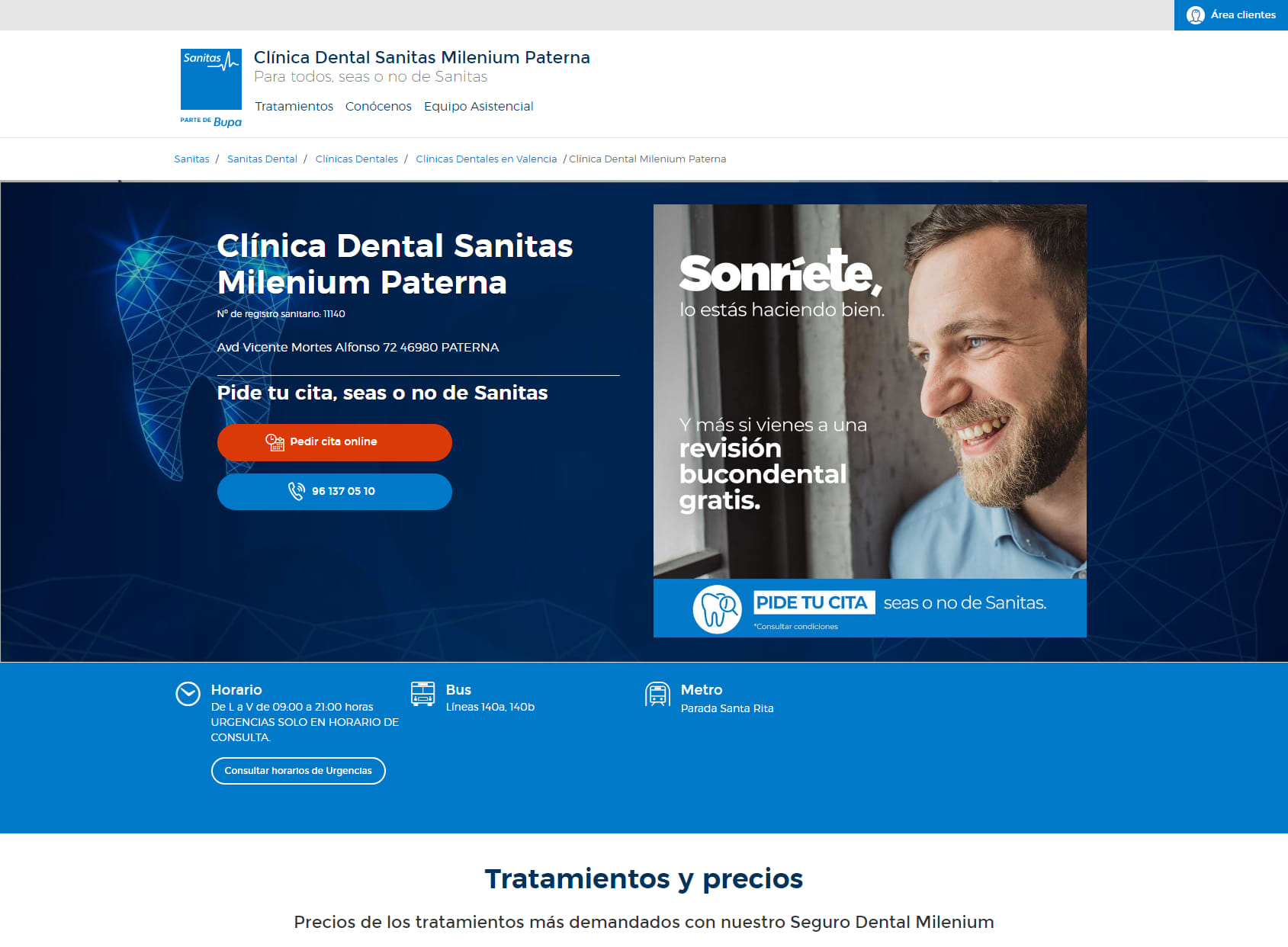 Clínica Dental Milenium Paterna - Sanitas