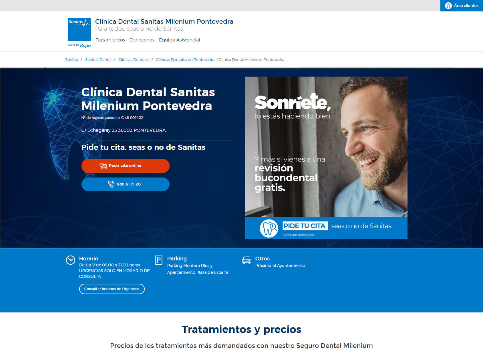 Clínica Dental Milenium Pontevedra - Sanitas