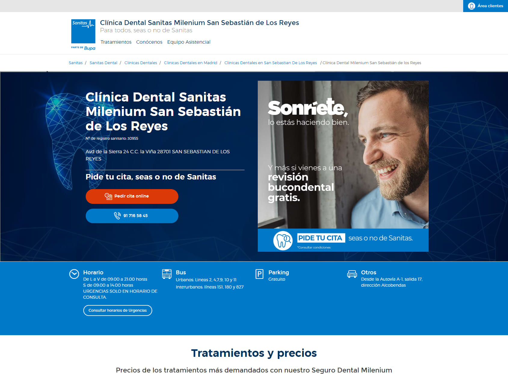 Clínica Dental Milenium San Sebastián de los Reyes - Sanitas