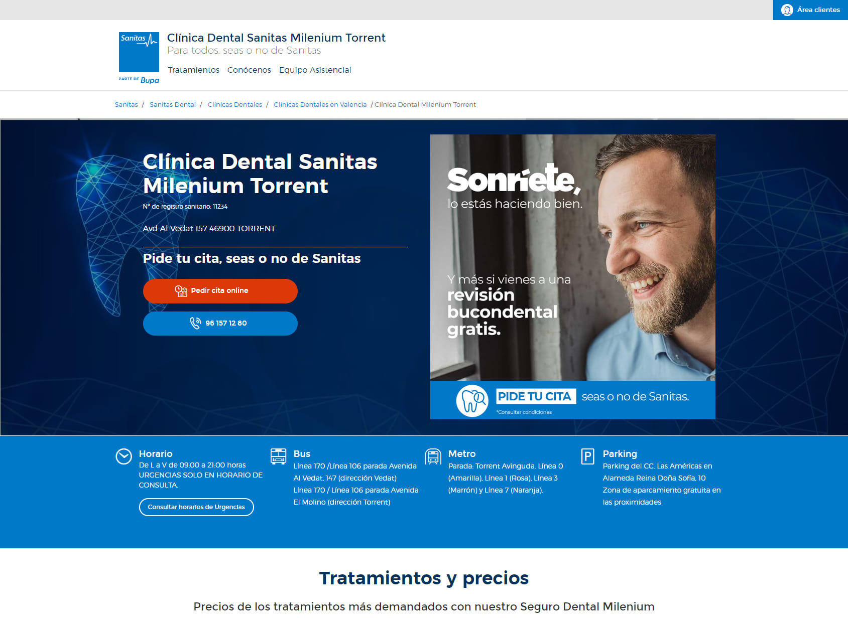 Clínica Dental Milenium Torrent - Sanitas