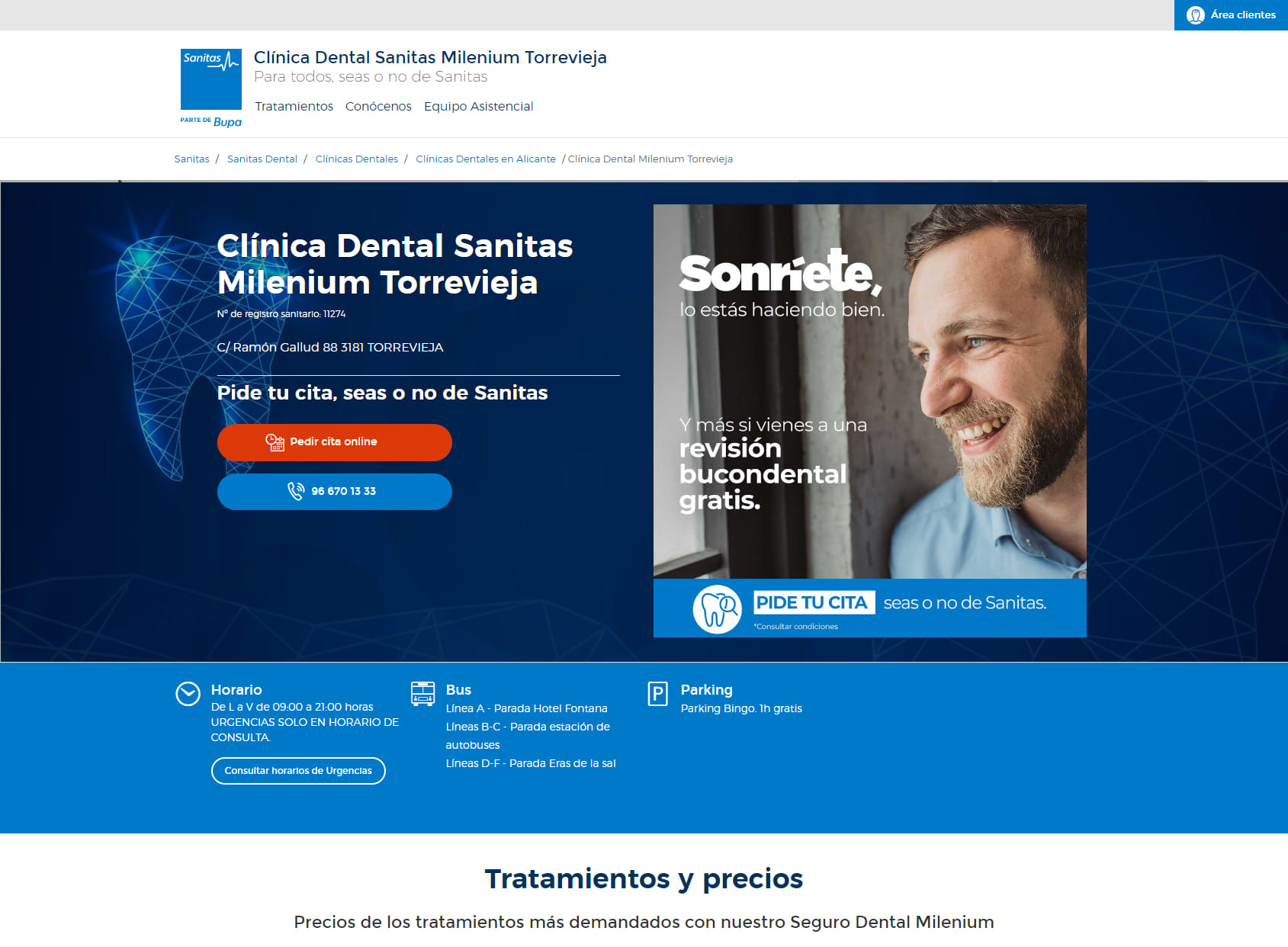 Clínica Dental Milenium Torrevieja - Sanitas