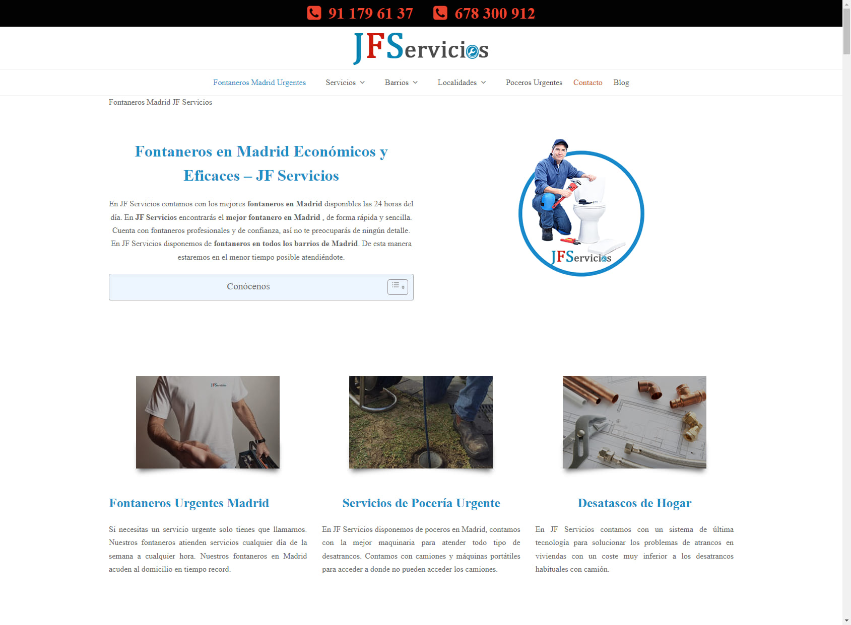 JF Servicios | Plumbers in Madrid