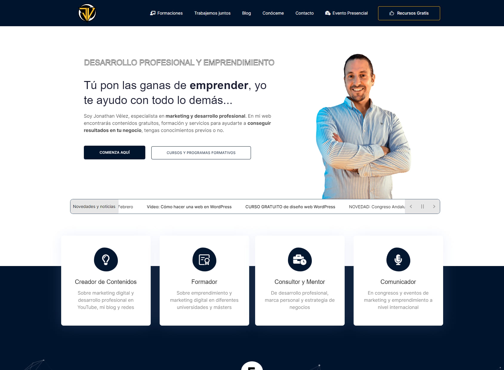 Formación diseño y posicionamiento web en Huelva | Jonathan Vélez