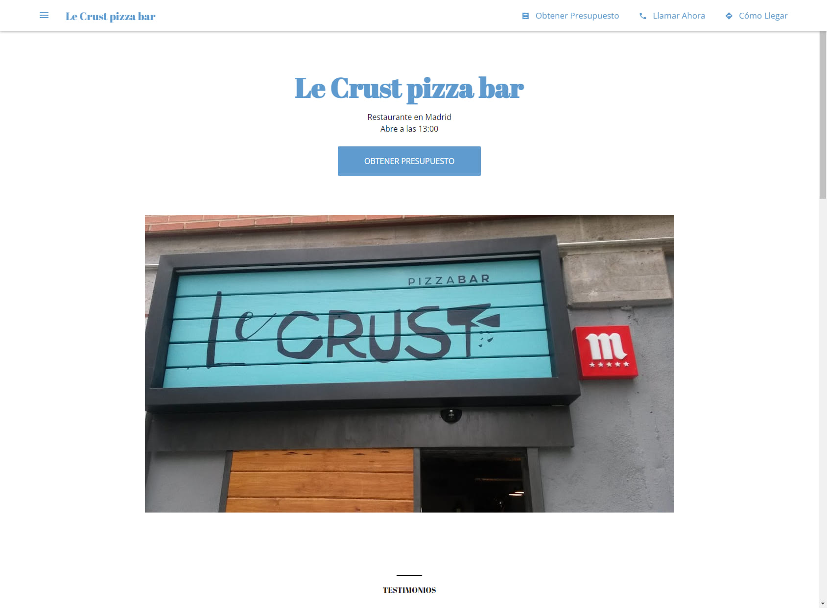 Le Crust pizza bar