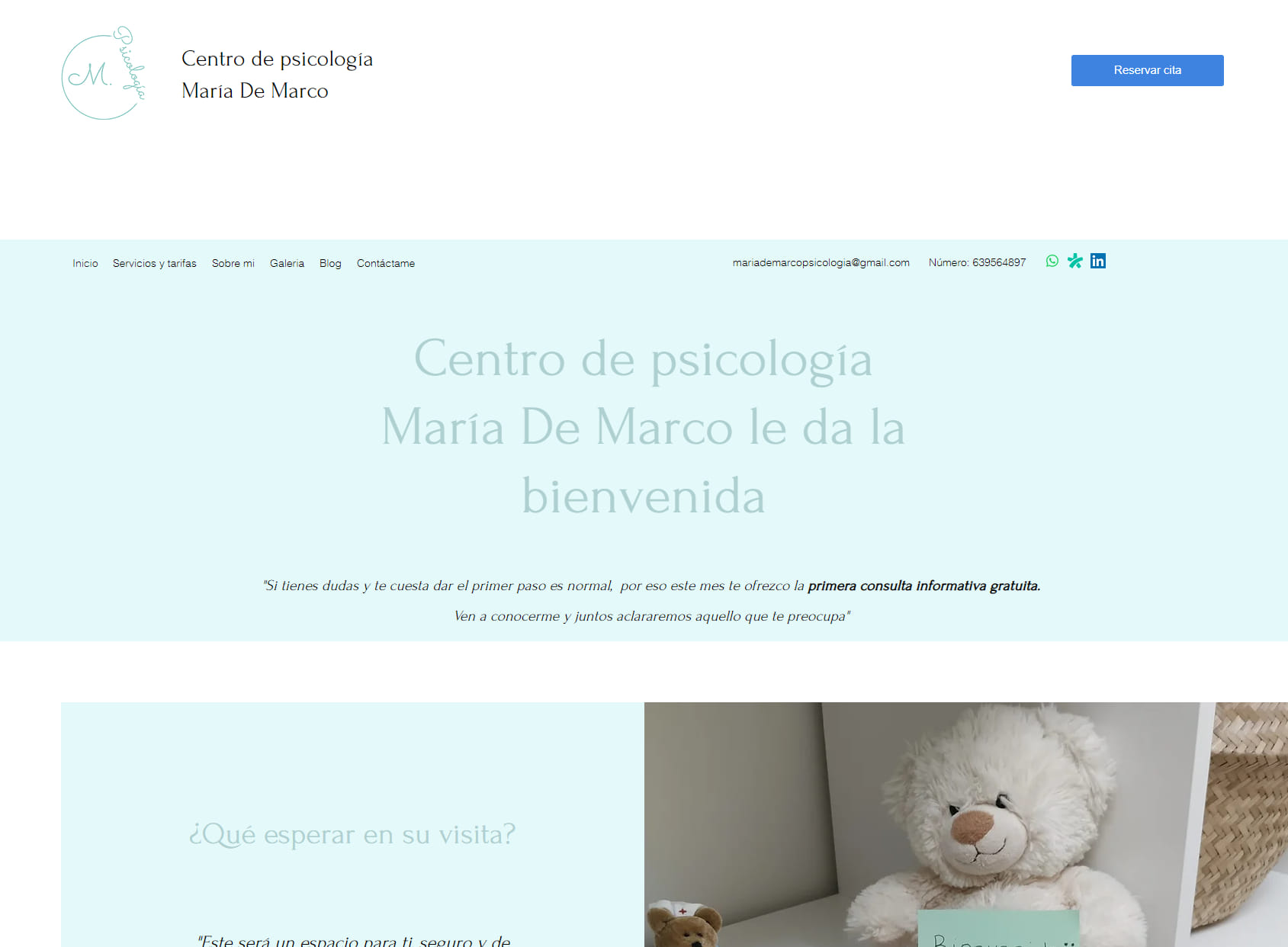Centro de Psicología María De Marco, Psicóloga Getxo