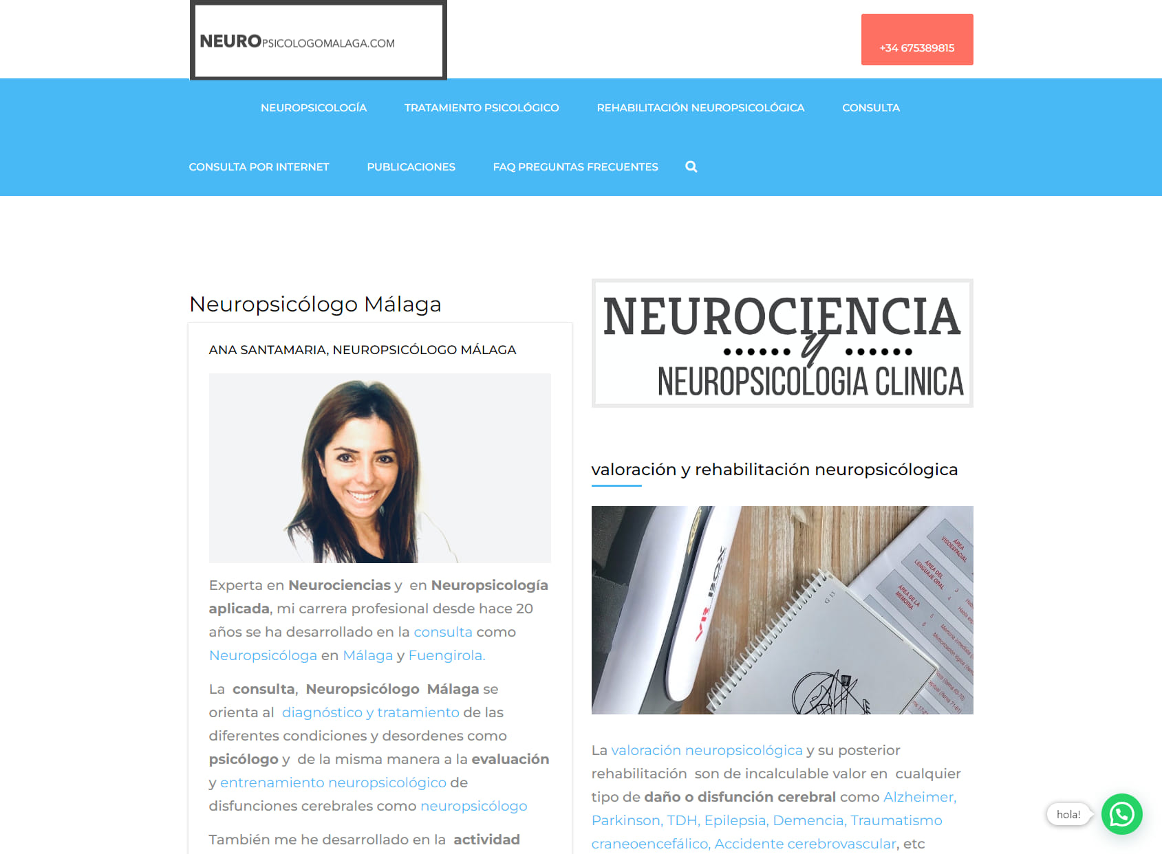 Ana Santamaría | Neuropsicólogo Fuengirola | Psicólogo Especialista