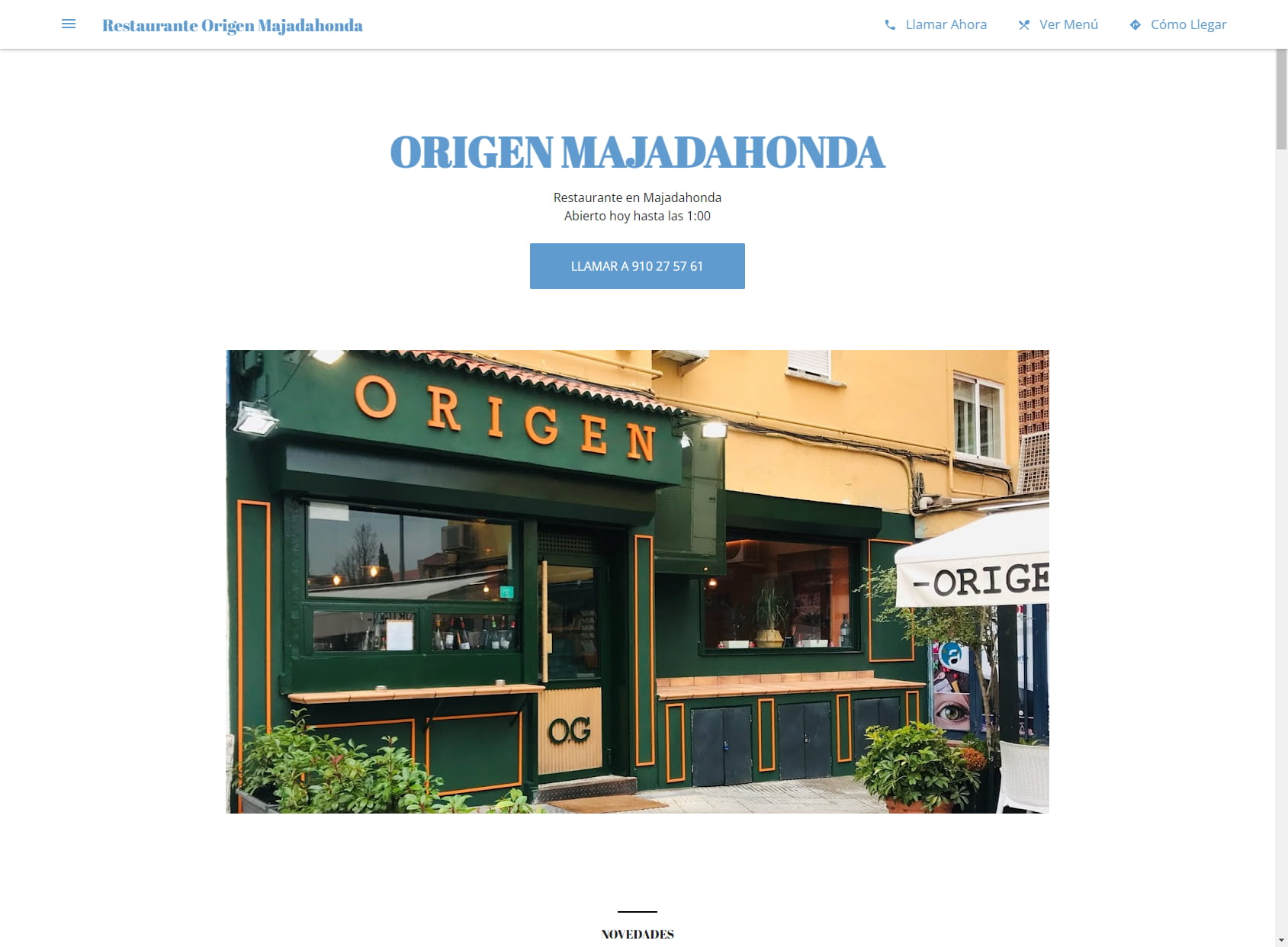 Restaurante Origen Majadahonda