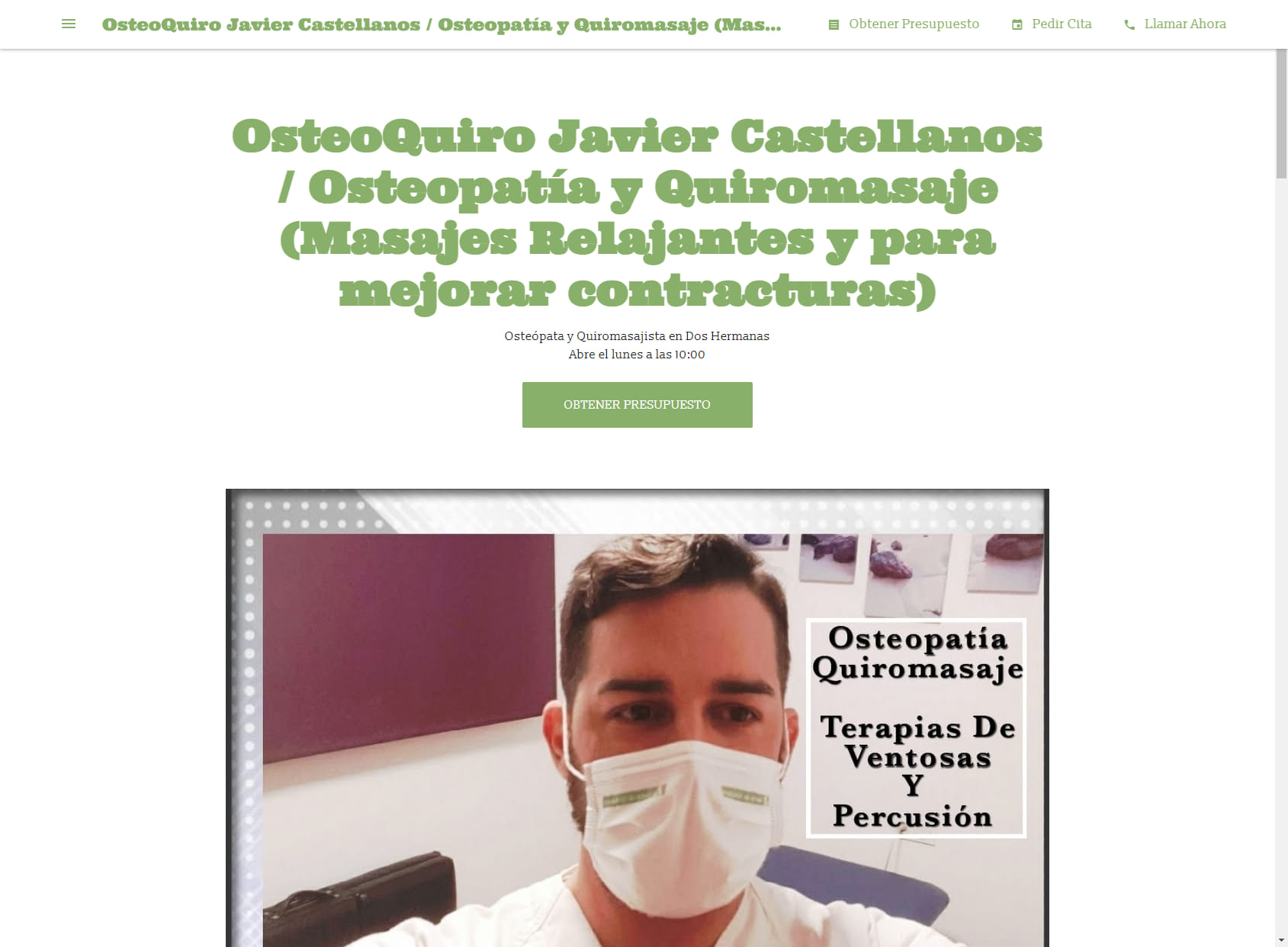 OsteoQuiro Javier Castellanos / Osteopatía y Quiromasaje (Masajes Relajantes y para mejorar contracturas)
