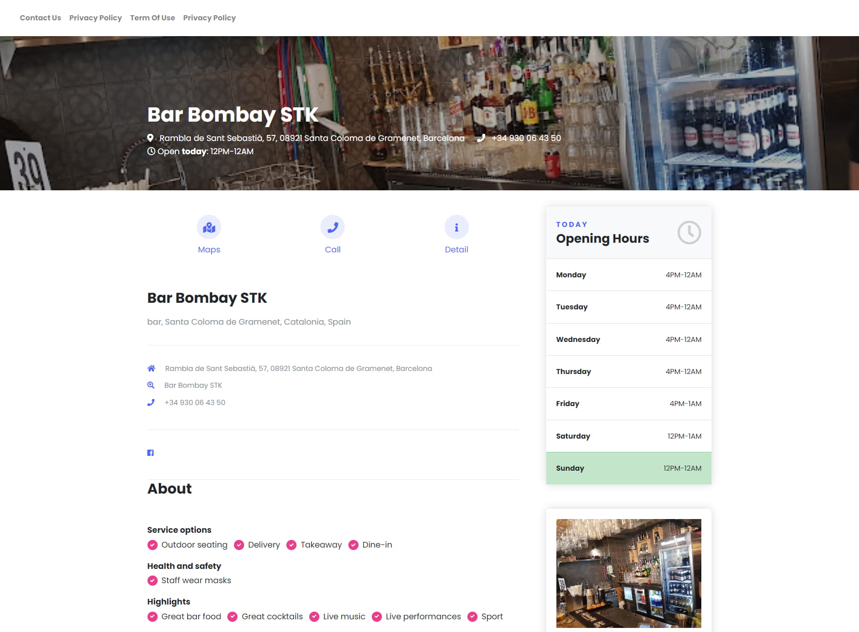 Bar Bombay STK