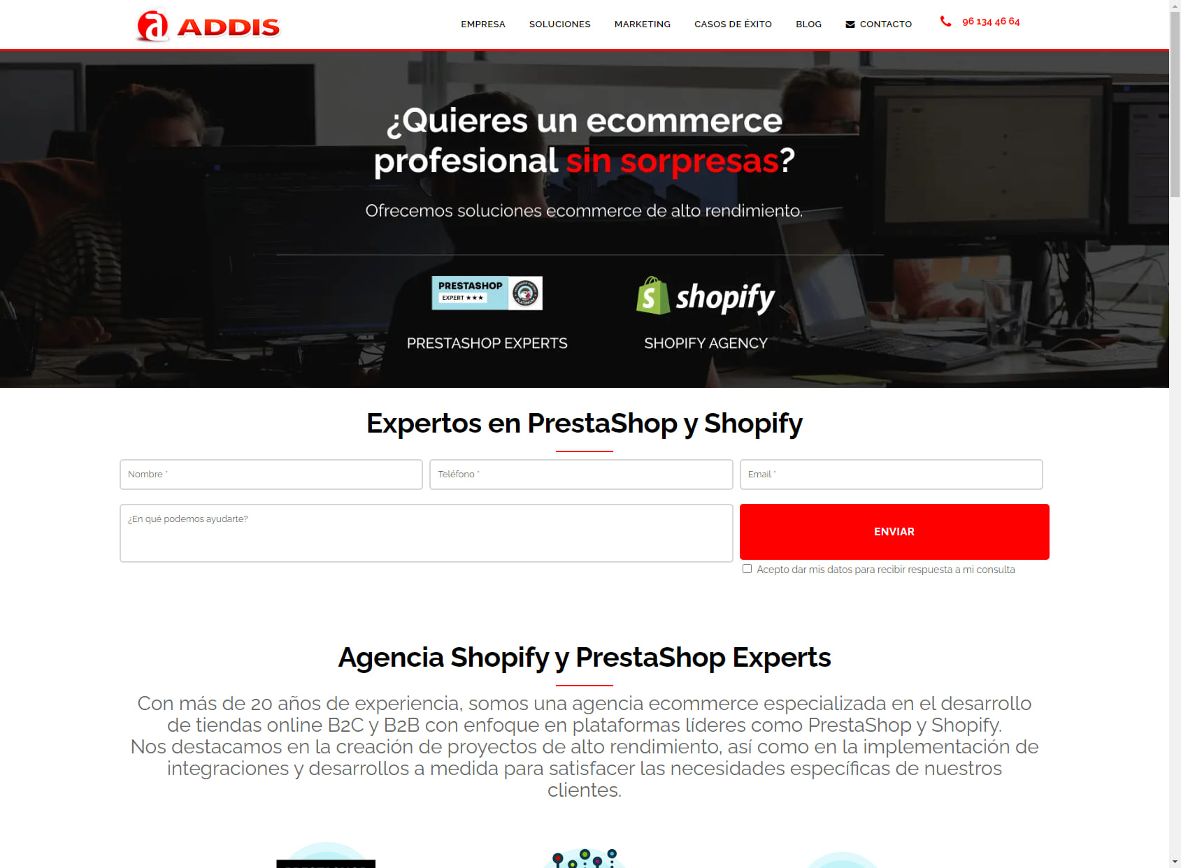 ADDIS NETWORK S.L. Agencia ecommerce Prestashop Expert y Shopify