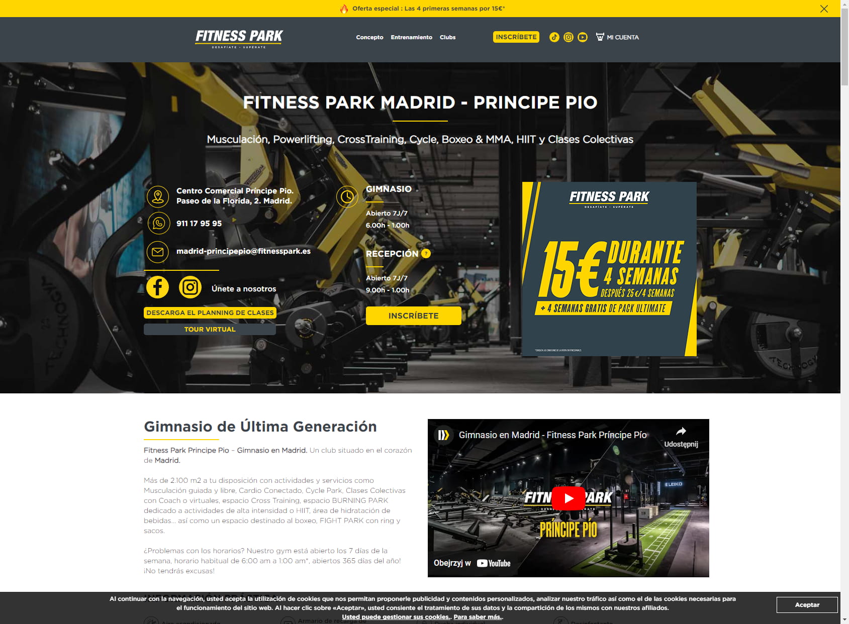 Fitness Park Madrid - Principe Pio