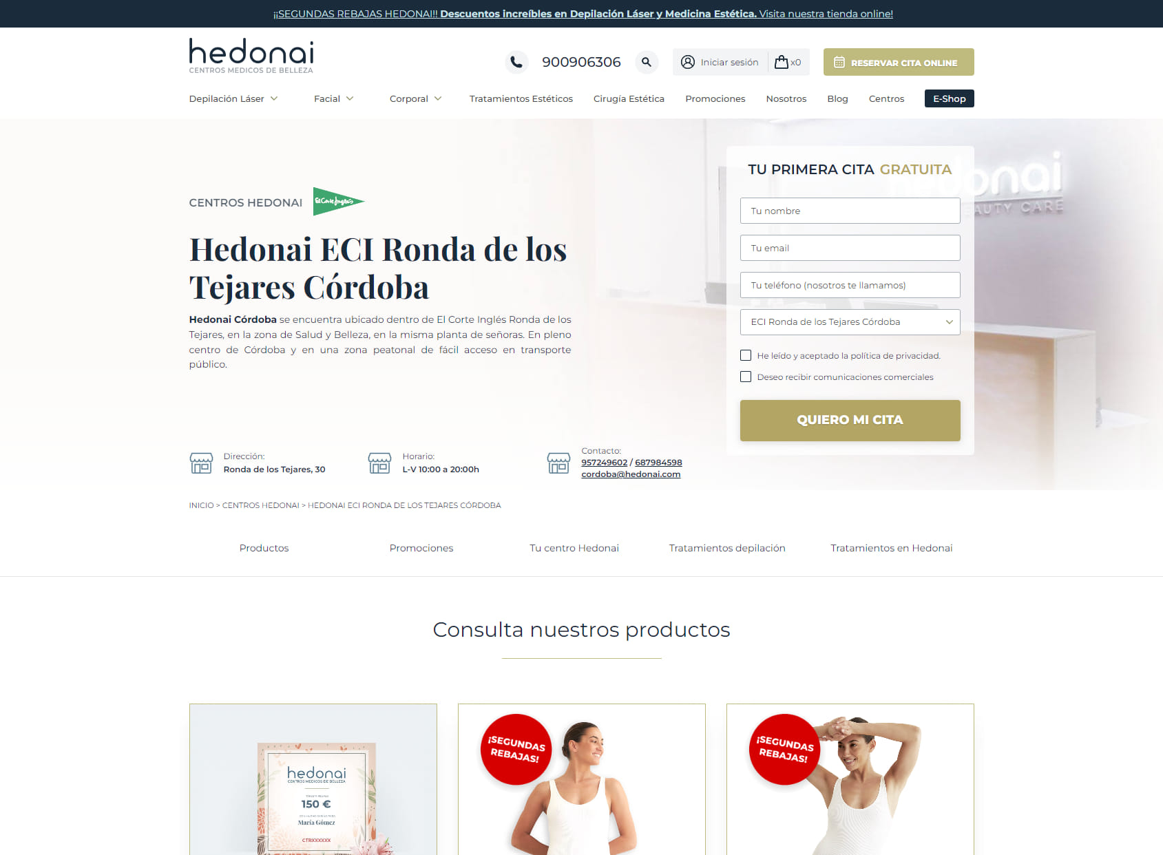 Hedonai El Corte Inglés Córdoba - Depilación Láser – Medicina Estética