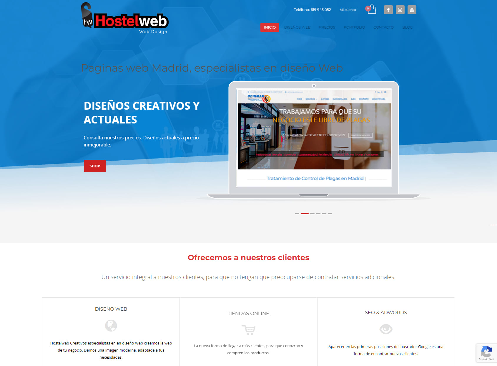 Páginas Web Hostelweb