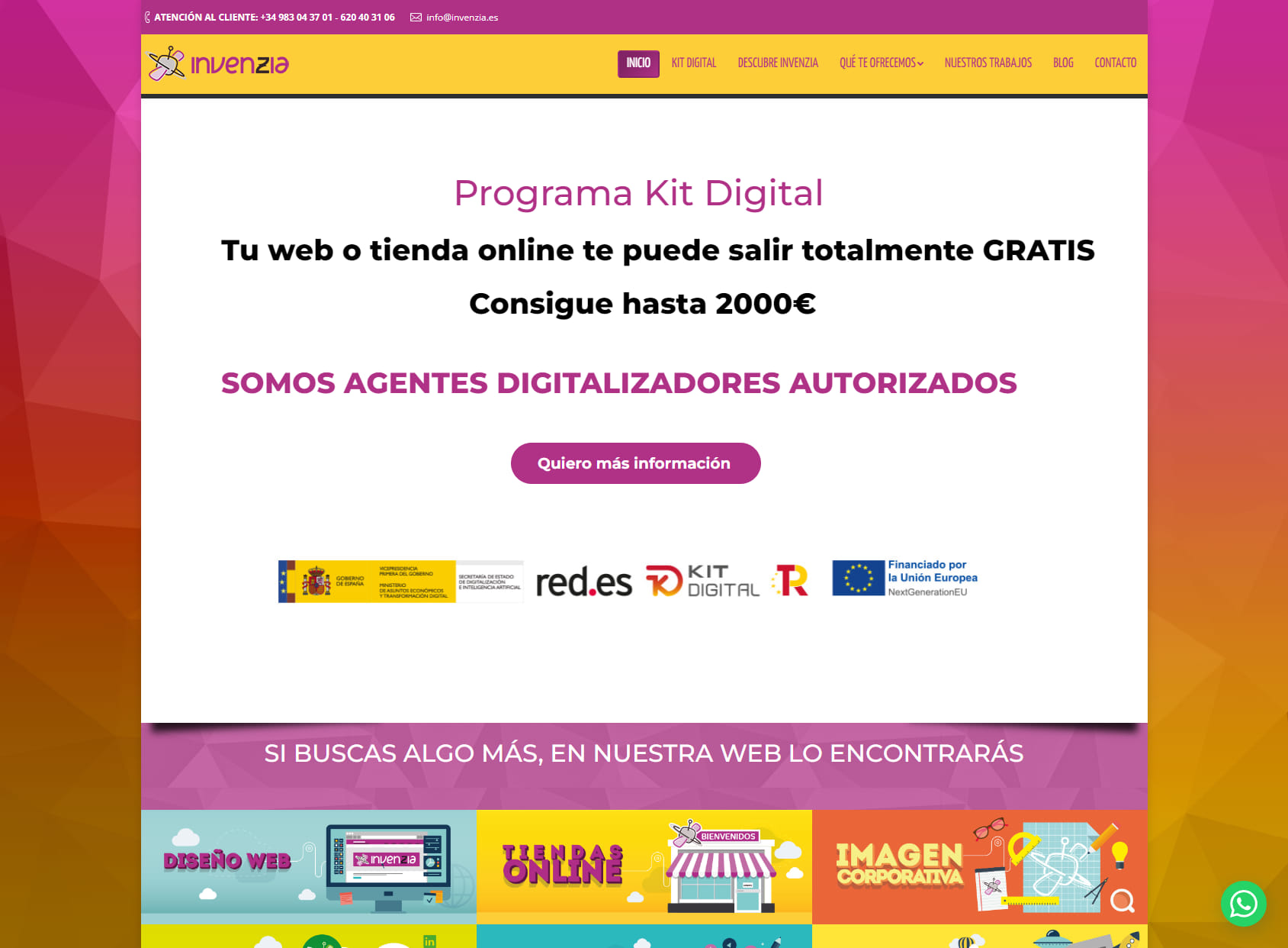 Diseño  páginas web Valladolid - Invenzia