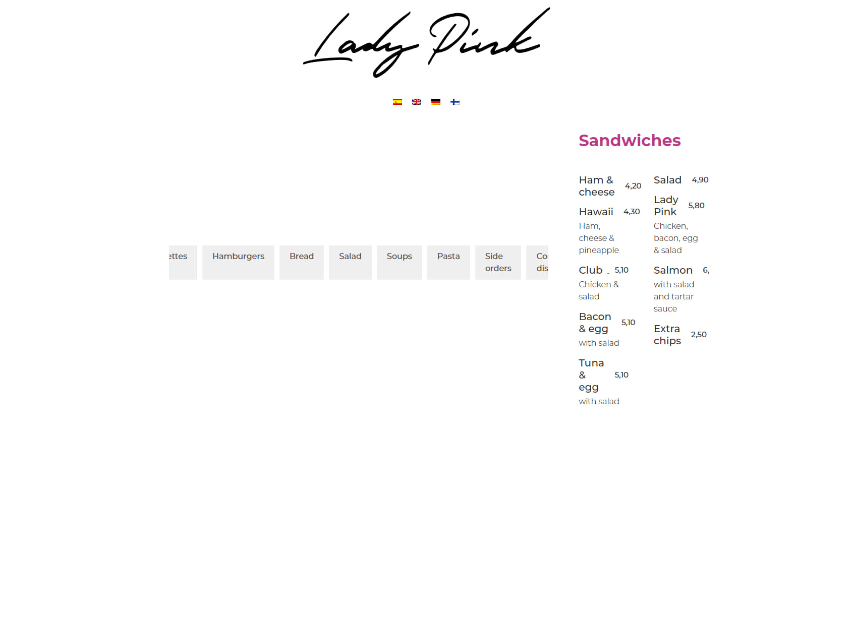 Lady Pink Bar Cafeteria