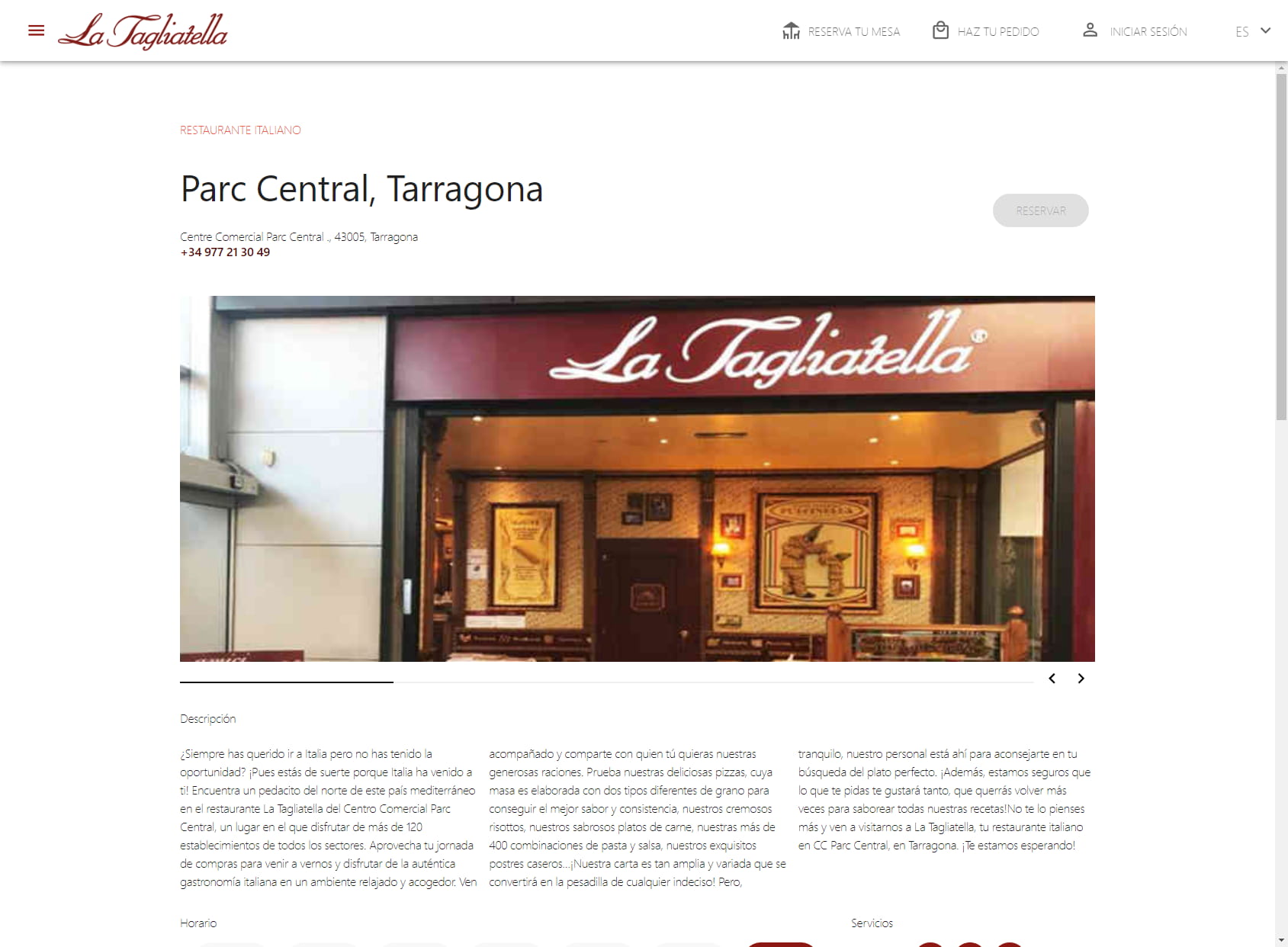 Restaurant La Tagliatella | Parc Central