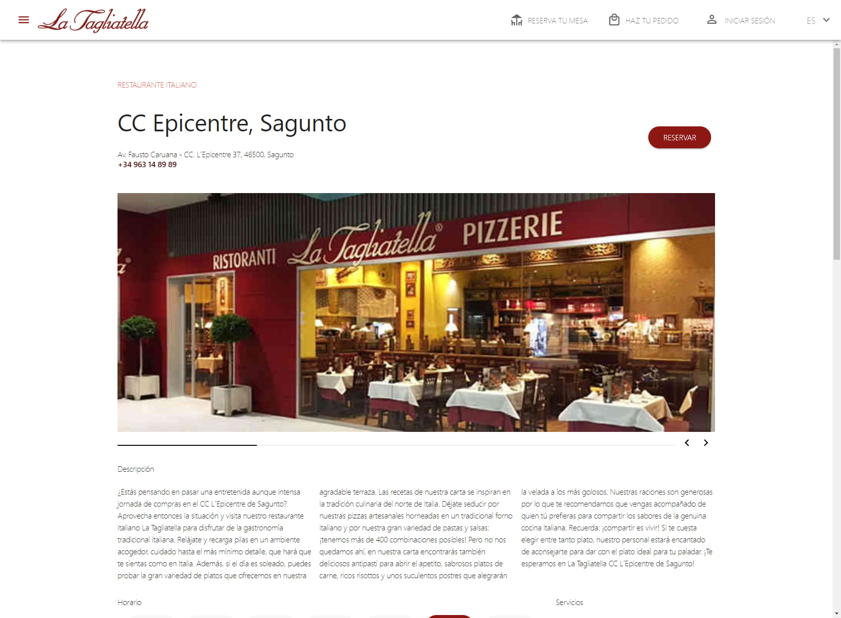 Restaurant La Tagliatella | CC. L’Epicentre, Sagunt