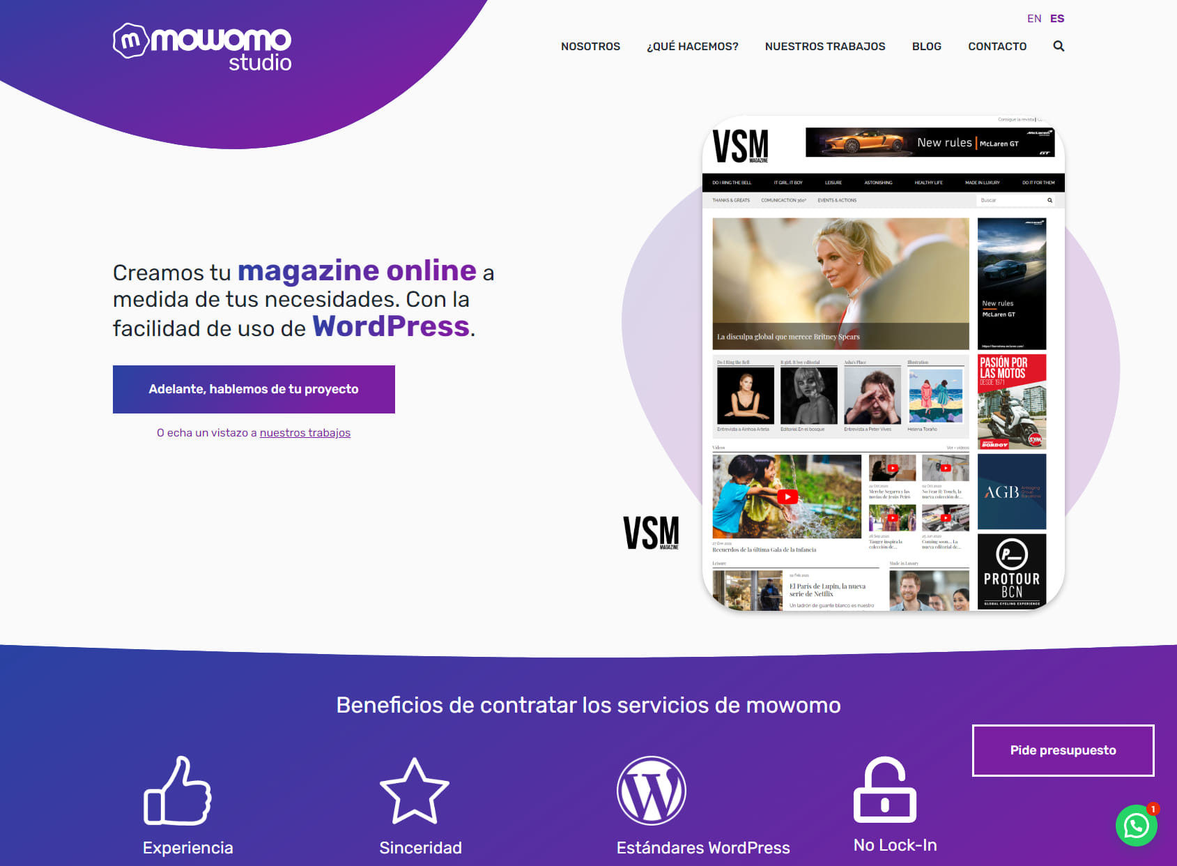 mowomo - Diseño y desarrollo de sitios web para empresas y profesionales.