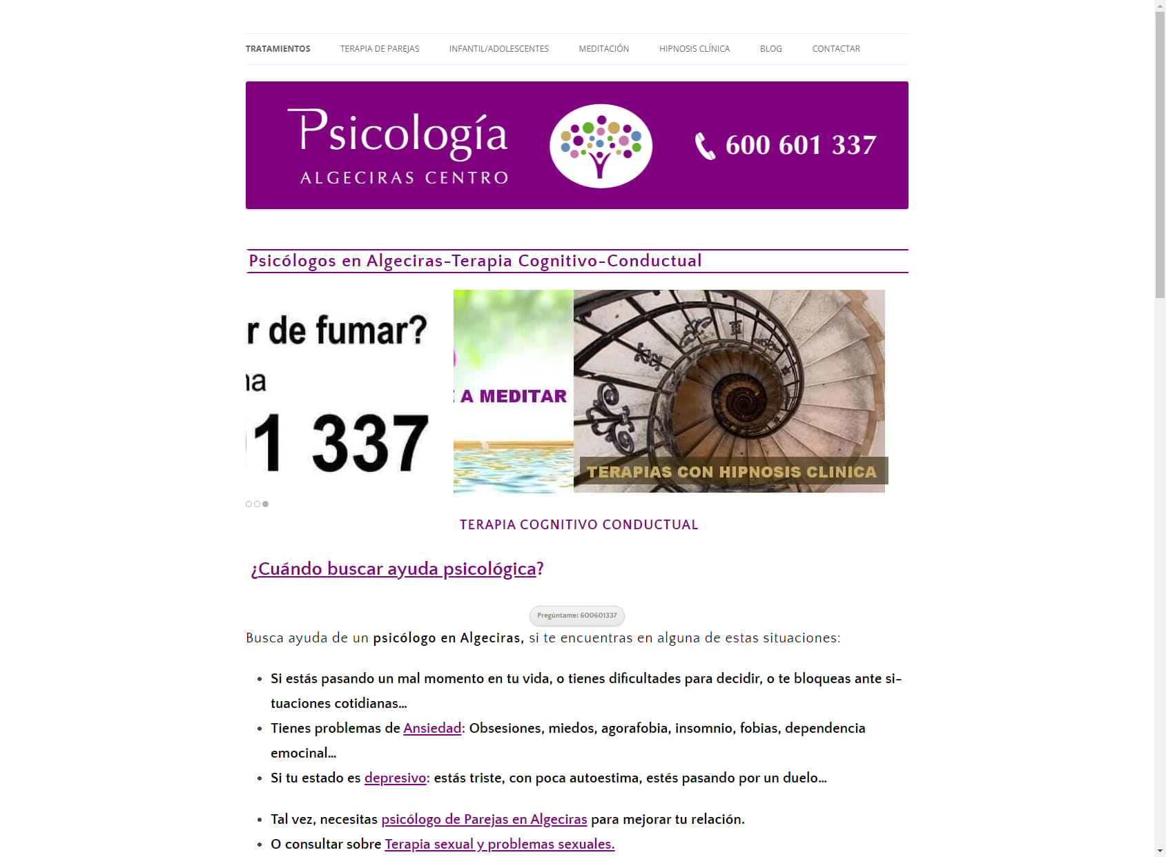 Psicólogos Algeciras -Terapia Cognitivo conductual.